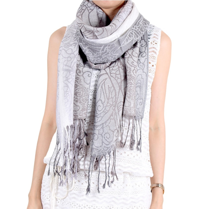Women‘s silky gradient colors leopard pattern Pashmina Shawl/Wrap/Scarves