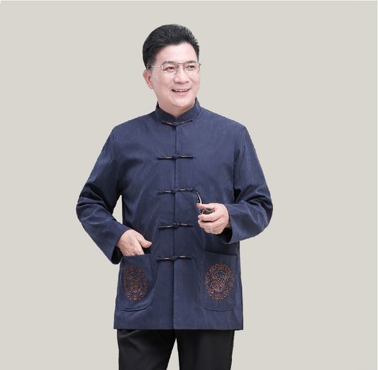 Men’s Lyocell Chinese Style Jacket – Windproof & Comfortable (Runs Small)