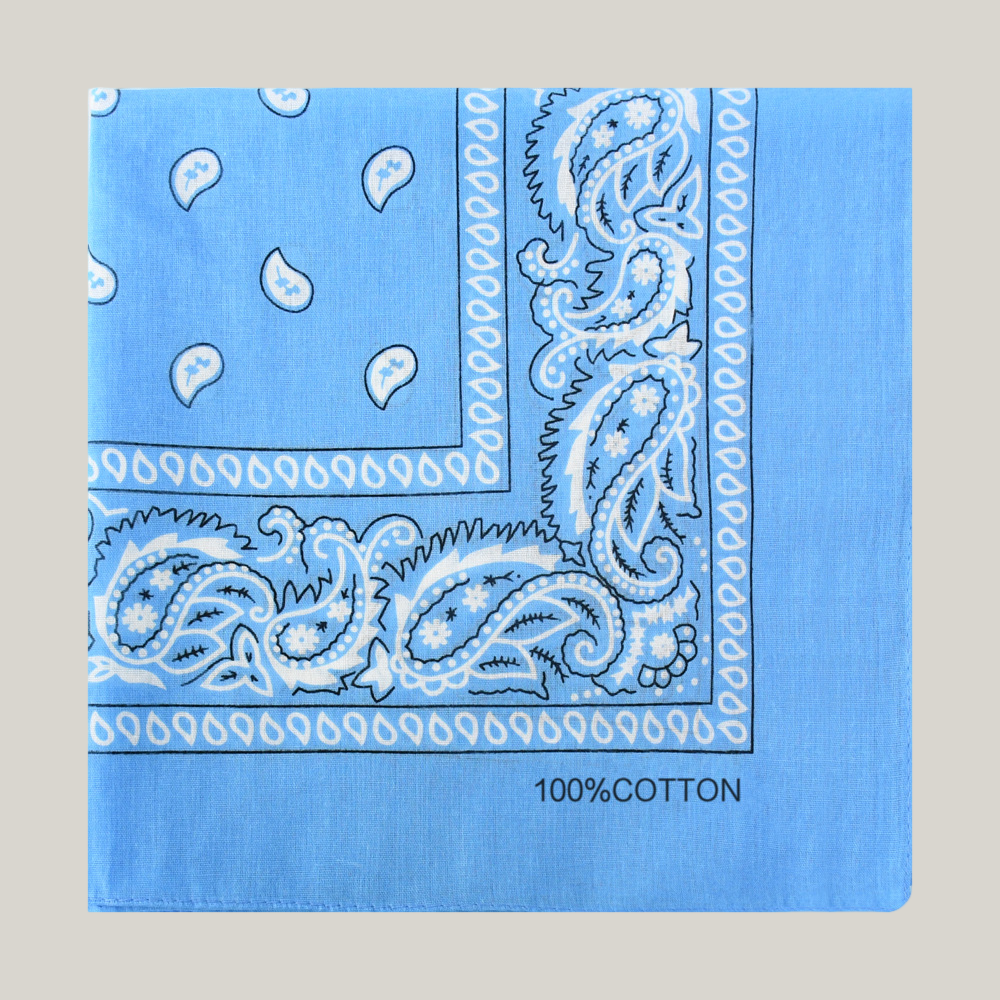 Cotton Bandana Head Scarf – Soft Paisley Print, Multi-Use
