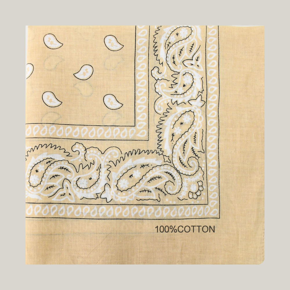 Cotton Bandana Head Scarf – Soft Paisley Print, Multi-Use