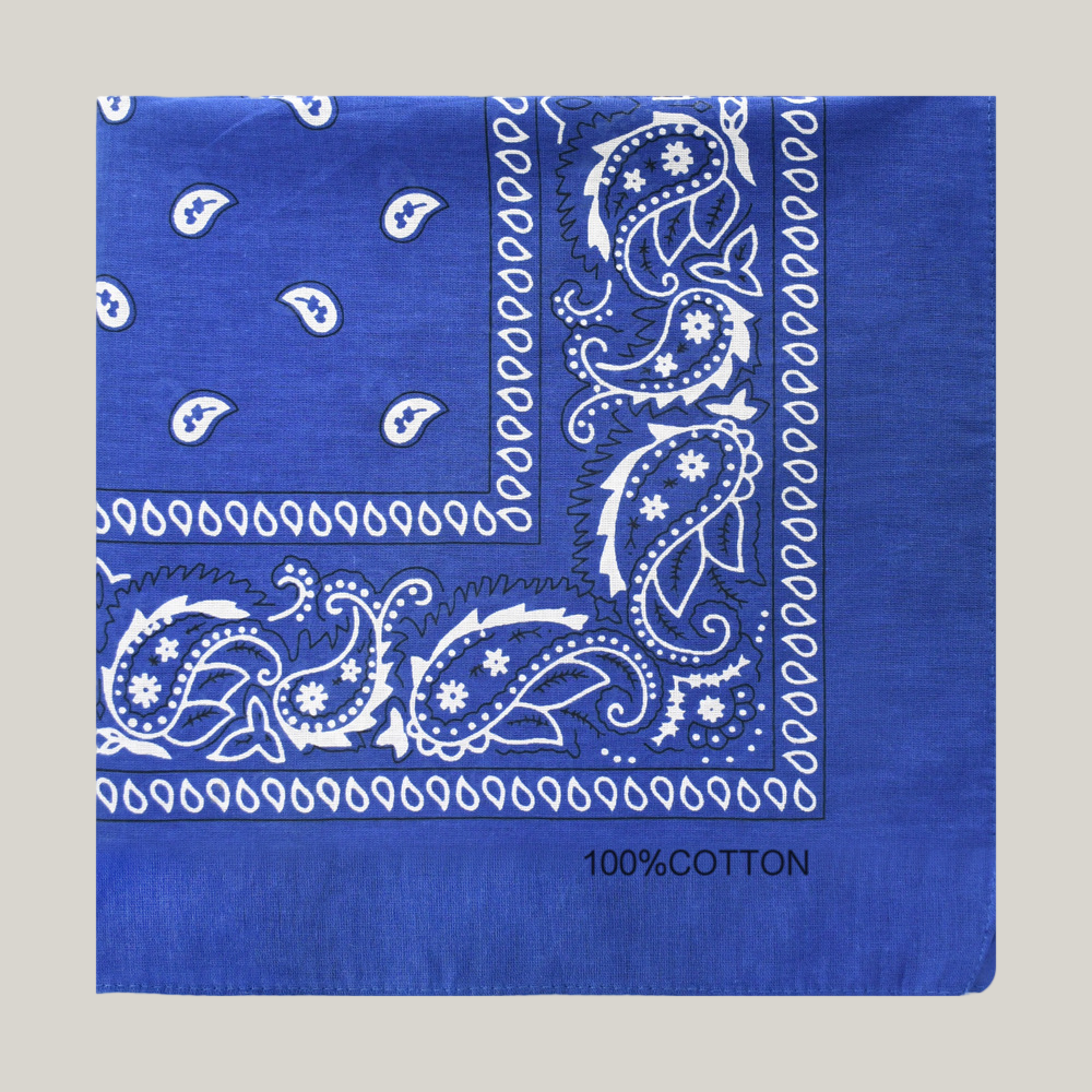 Cotton Bandana Head Scarf – Soft Paisley Print, Multi-Use