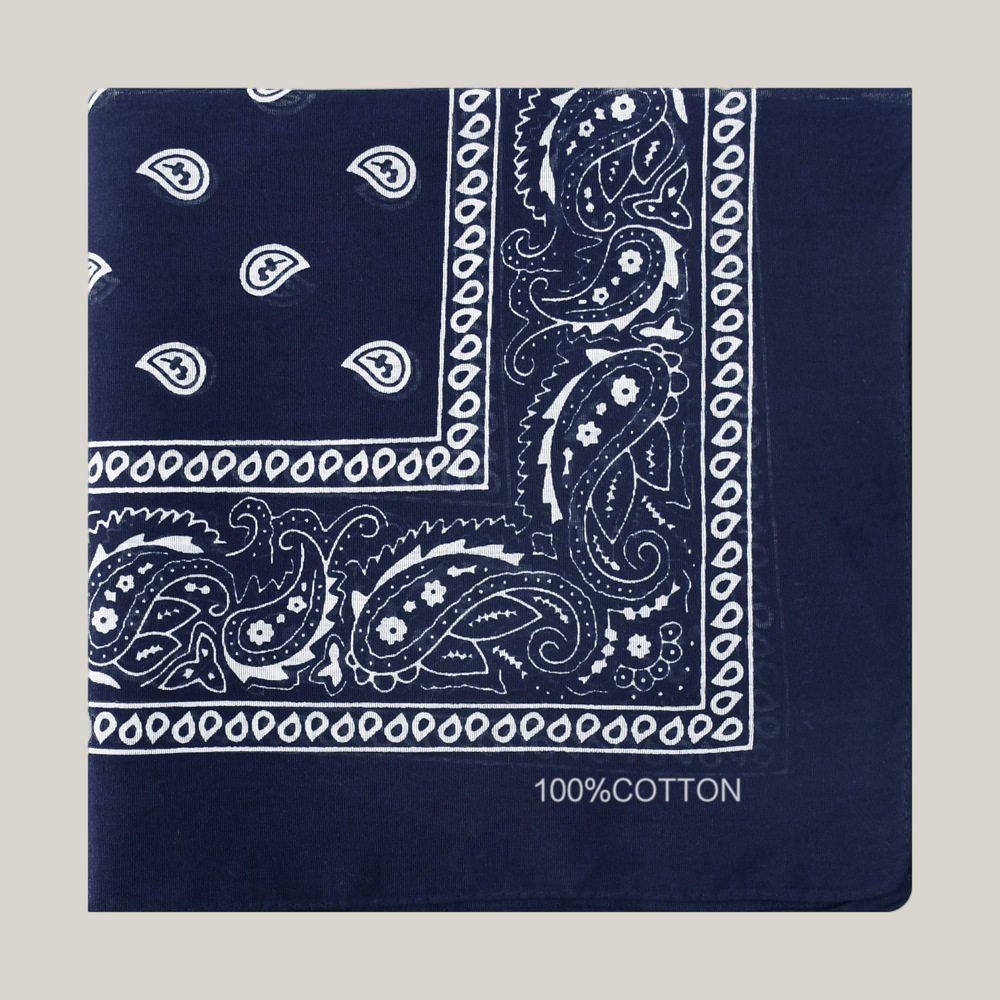 Cotton Bandana Head Scarf – Soft Paisley Print, Multi-Use