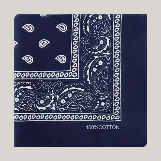 Cotton Bandana Head Scarf – Soft Paisley Print, Multi-Use