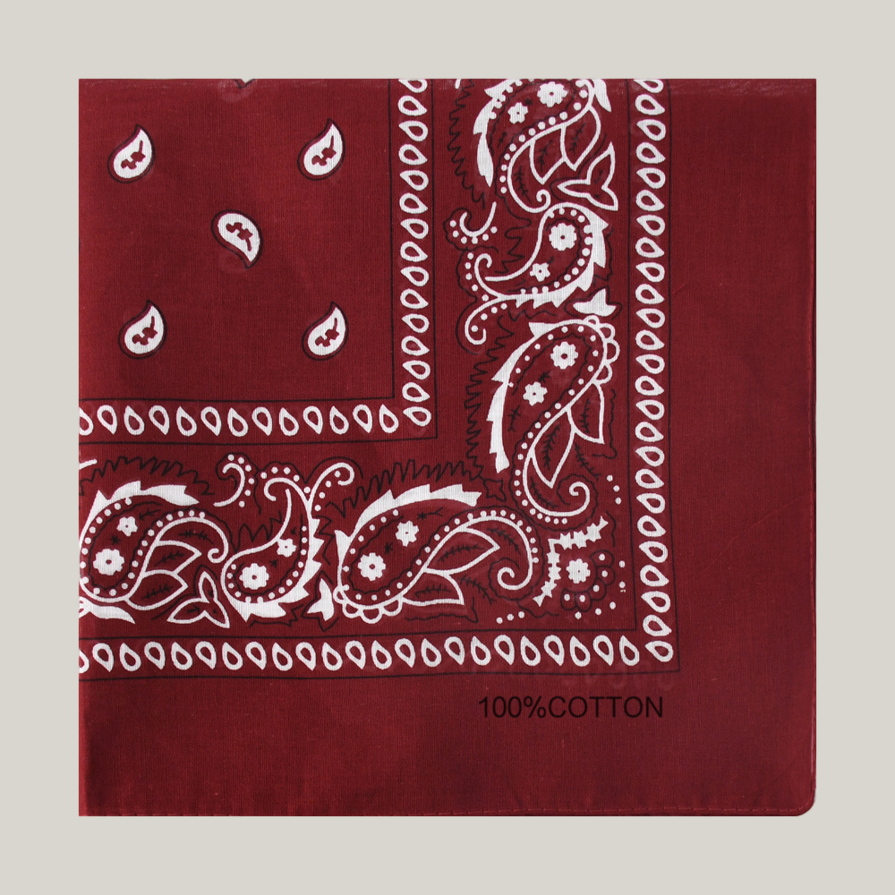 Cotton Bandana Head Scarf – Soft Paisley Print, Multi-Use