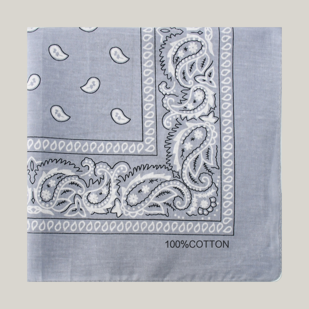 Cotton Bandana Head Scarf – Soft Paisley Print, Multi-Use