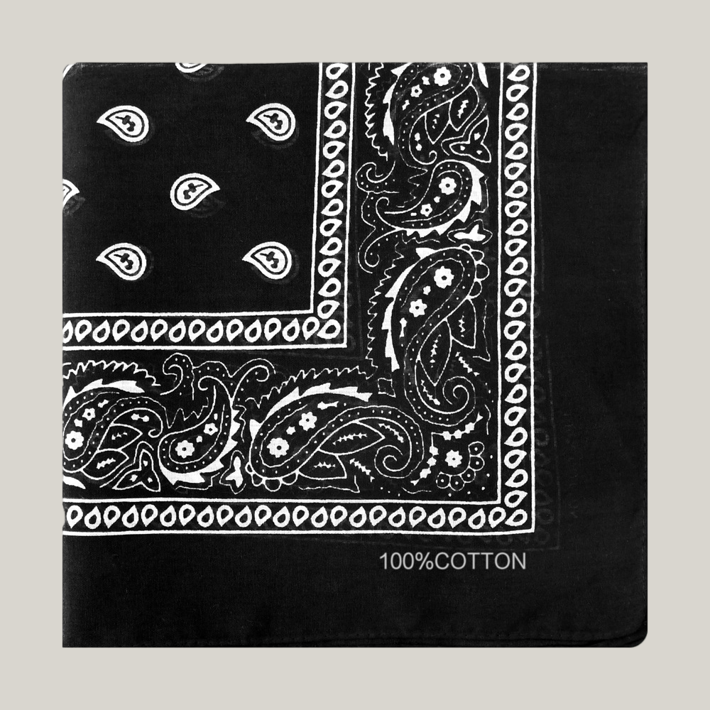 Cotton Bandana Head Scarf – Soft Paisley Print, Multi-Use