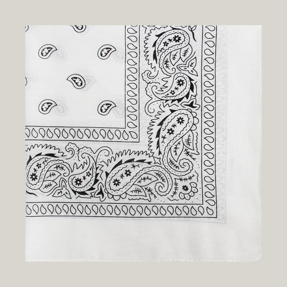 Cotton Bandana Head Scarf – Soft Paisley Print, Multi-Use