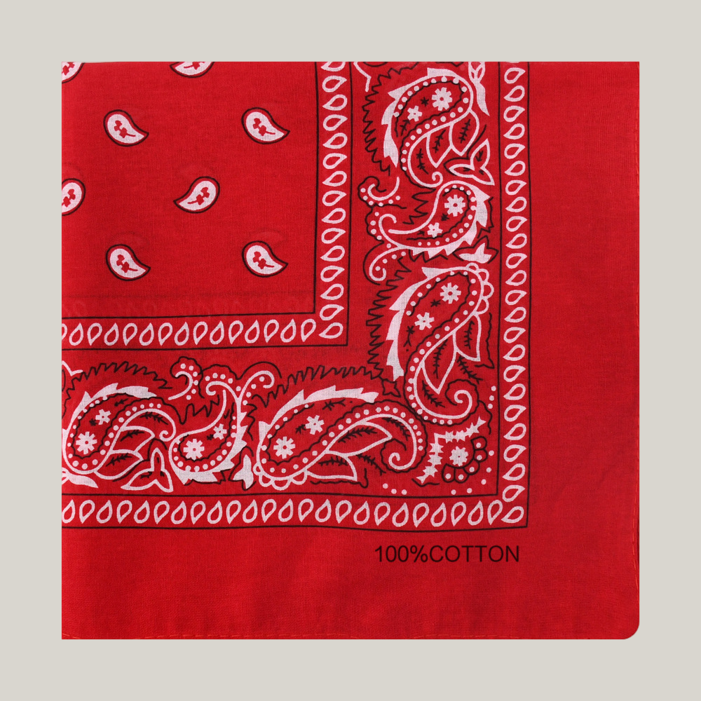 Cotton Bandana Head Scarf – Soft Paisley Print, Multi-Use