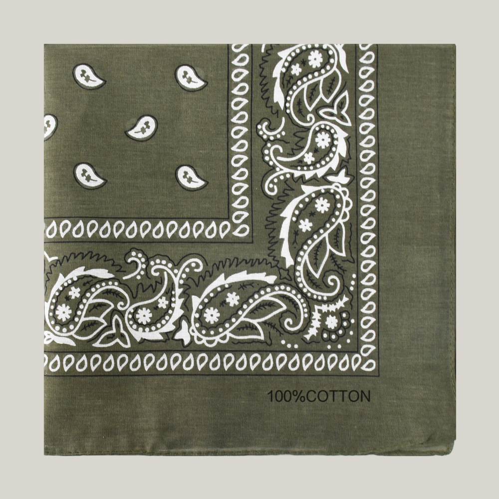 Cotton Bandana Head Scarf – Soft Paisley Print, Multi-Use