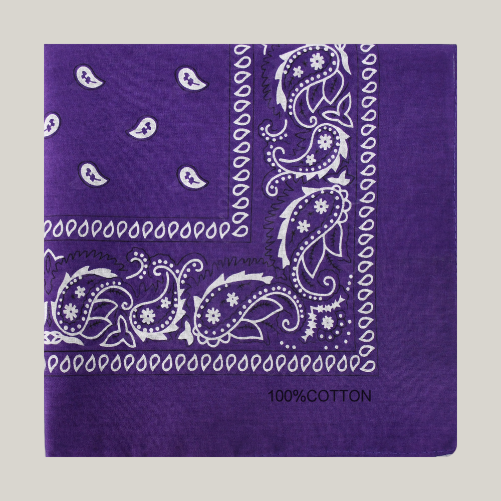 Cotton Bandana Head Scarf – Soft Paisley Print, Multi-Use