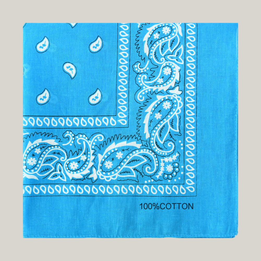 Cotton Bandana Head Scarf – Soft Paisley Print, Multi-Use