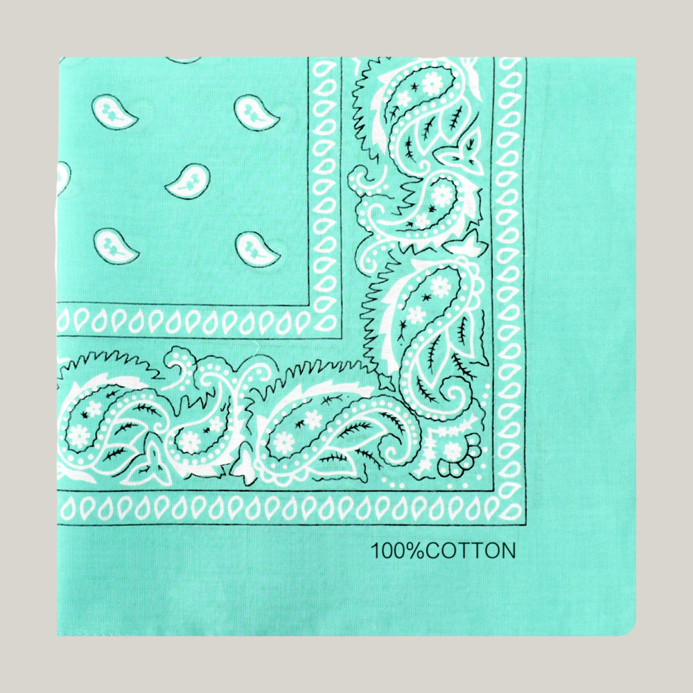 Cotton Bandana Head Scarf – Soft Paisley Print, Multi-Use