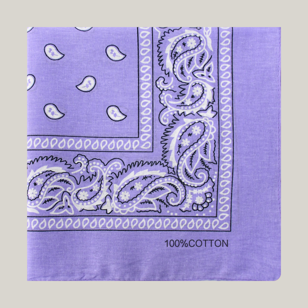 Cotton Bandana Head Scarf – Soft Paisley Print, Multi-Use
