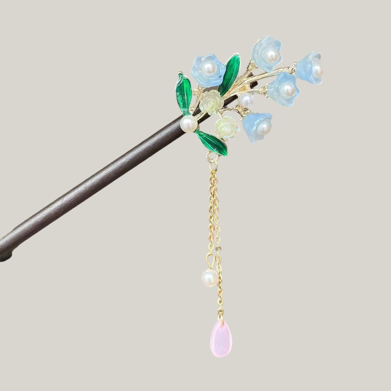 Elegant Floral Hair Stick Tassel – Vintage Chinese Style Dangling Hairpin