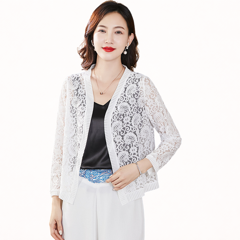 Elegant Paisley Lace Cardigan – Lightweight, Breathable & Skin-Friendly