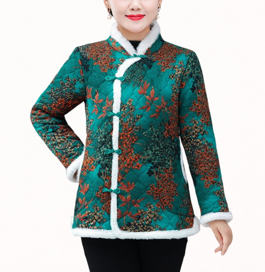 Elegant Chinese Style Quilted Jacket – Lightweight Floral Tang Coat for Spring & Fall