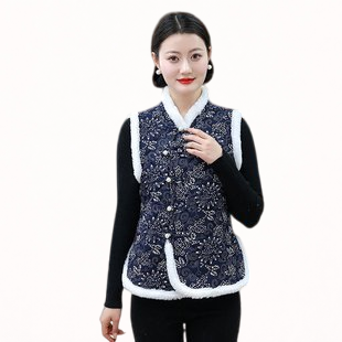 Elegant Floral Quilted Vest – Lightweight Warm Chinese Style Jacket (Spring & Fall)