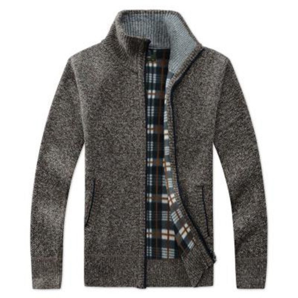 Manteau chaud à manches longues et col montant pour hommes 
