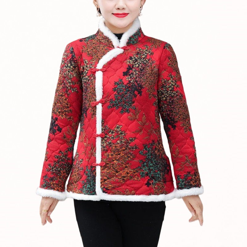 Elegant Chinese Style Quilted Jacket – Lightweight Floral Tang Coat for Spring & Fall