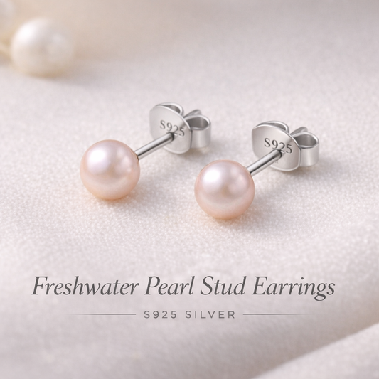 S925 Freshwater Pearl Stud Earrings – Suzhou Classic Elegance