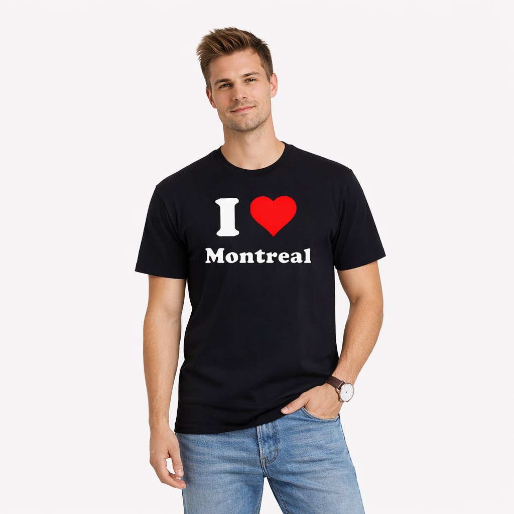 Montreal souvenir t shirt I love Montreal graphic black unisex tee