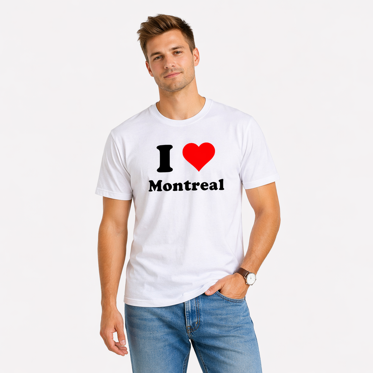 Montreal souvenir t shirt I love Montreal graphic white unisex tee