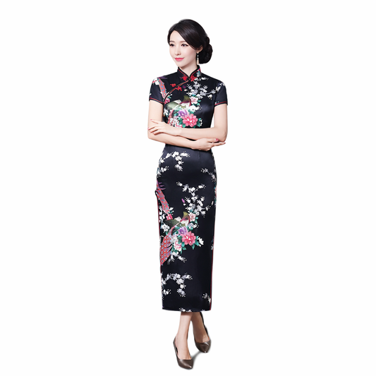 Classic Floral Qipao Dress – Slim Fit, Elegant & Timeless Chinese Style