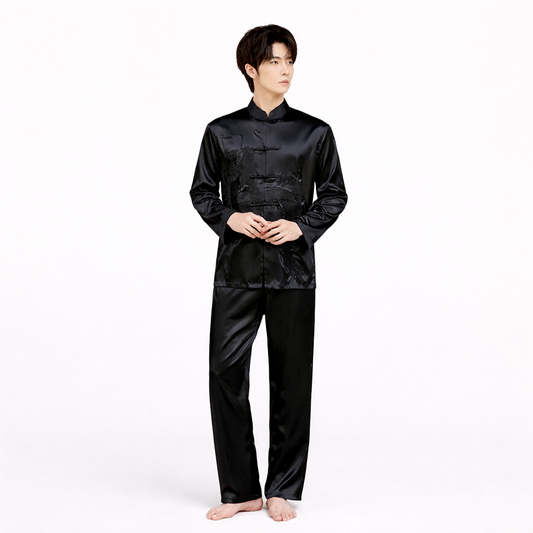 Costumes Tang Kung Fu Taiji Qi Gong Arts martiaux Col montant chemisiers et pantalons à manches longues