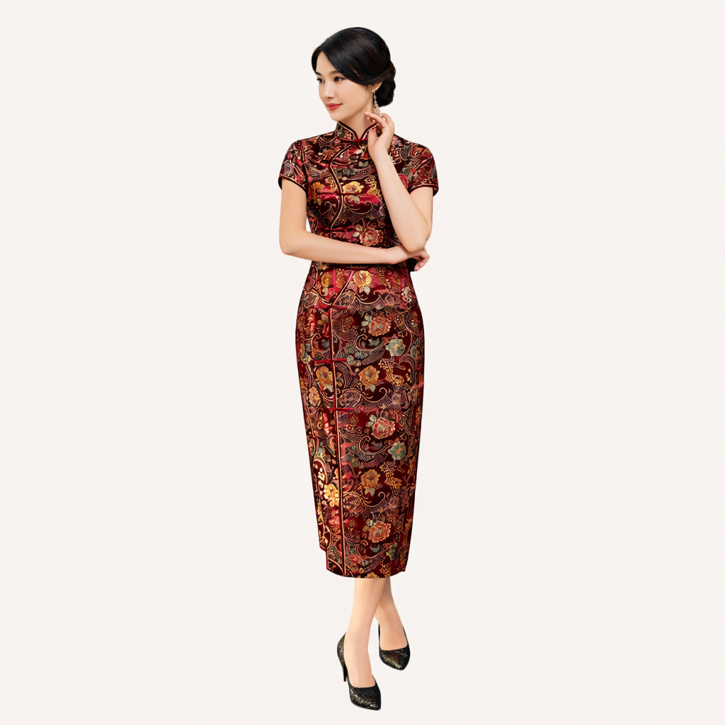 Luxury Cheongsam  10 Side Buttons