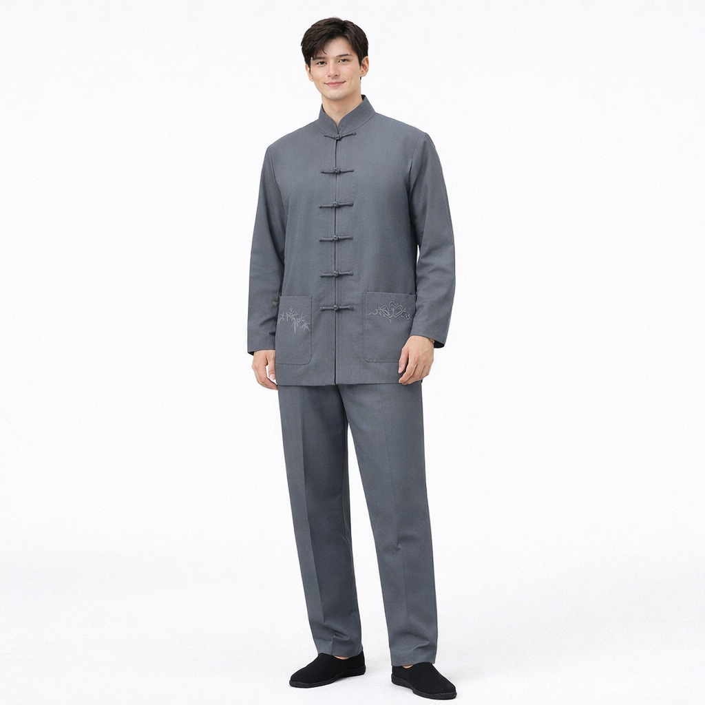 Men’s Premium Tang Suit Set – Silk-Like Fabric | Classic Kung Fu & Tai Chi Outfit