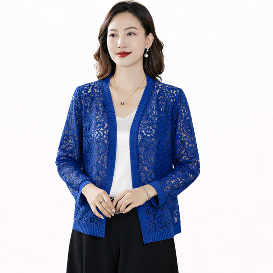 Elegant Paisley Lace Cardigan – Lightweight, Breathable & Skin-Friendly