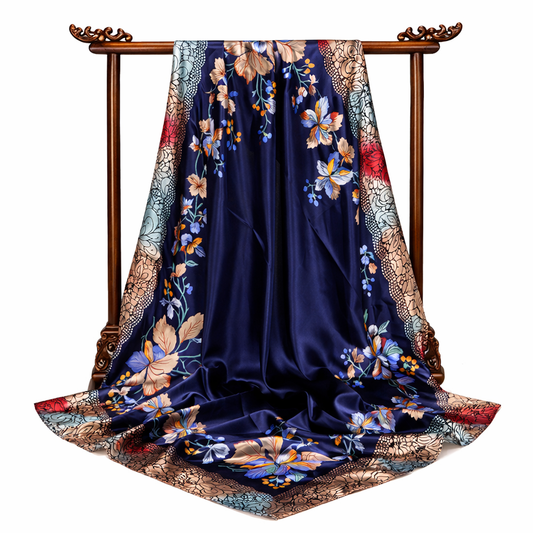 Floral Satin Scarf – Lightweight Travel Gift & Summer Fashion Wrap