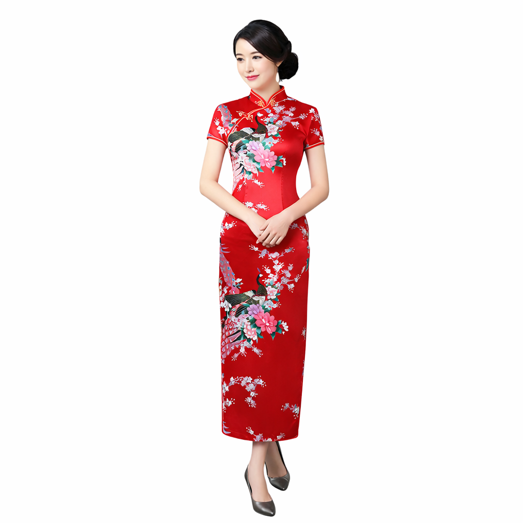 Classic Floral Qipao Dress – Slim Fit, Elegant & Timeless Chinese Style