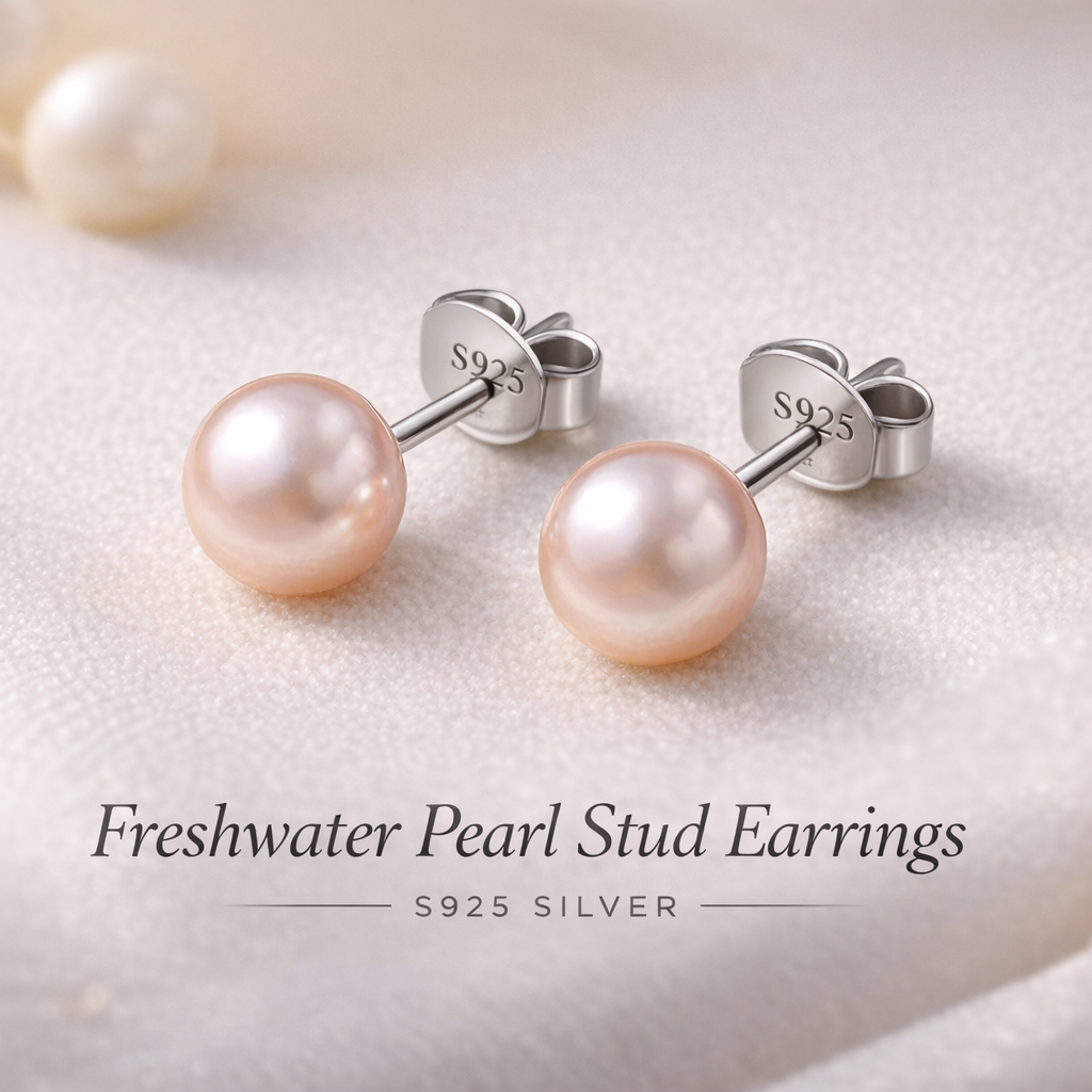 S925 Freshwater Pearl Stud Earrings – Suzhou Classic Elegance