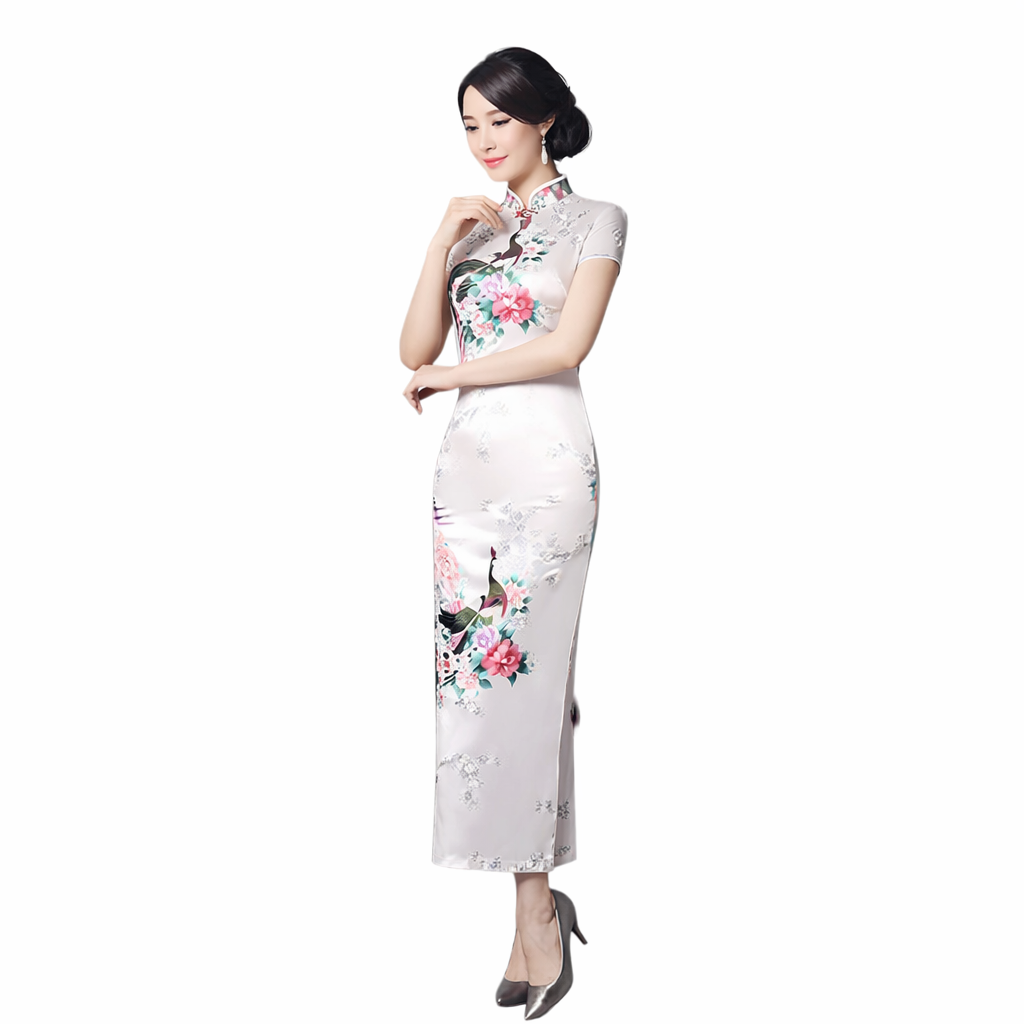 Classic Floral Qipao Dress – Slim Fit, Elegant & Timeless Chinese Style