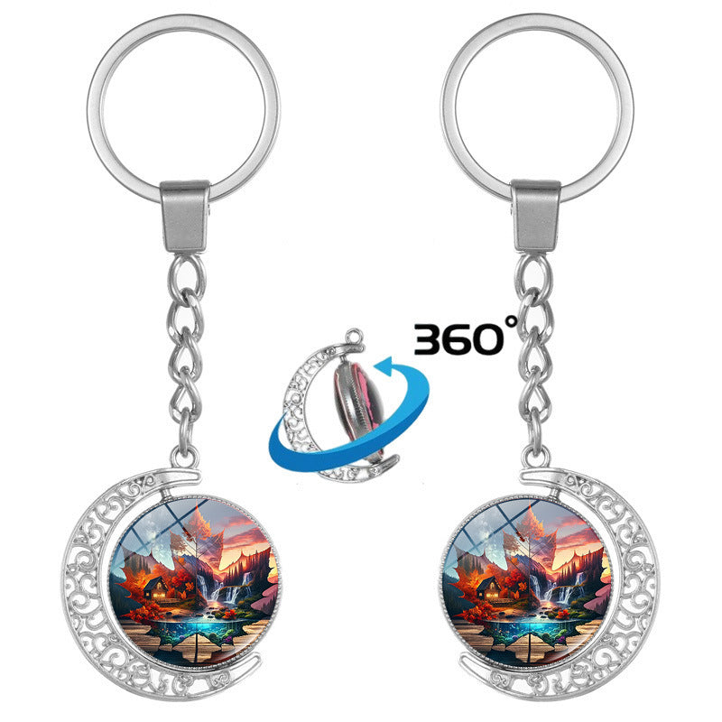 Alloy Rotating Canada Keychain – 360° Maple Leaf Souvenir