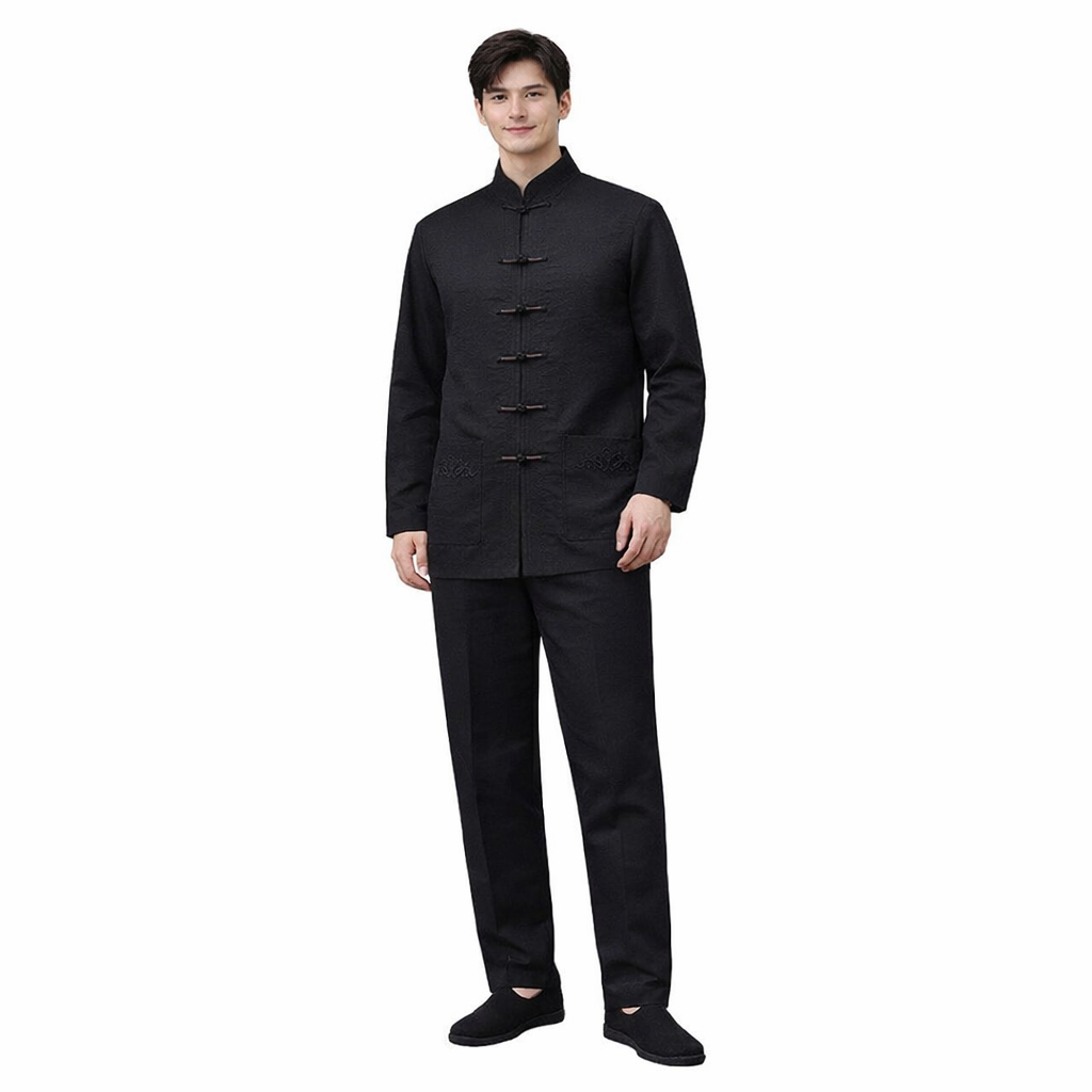 Men’s Premium Tang Suit Set – Silk-Like Fabric | Classic Kung Fu & Tai Chi Outfit