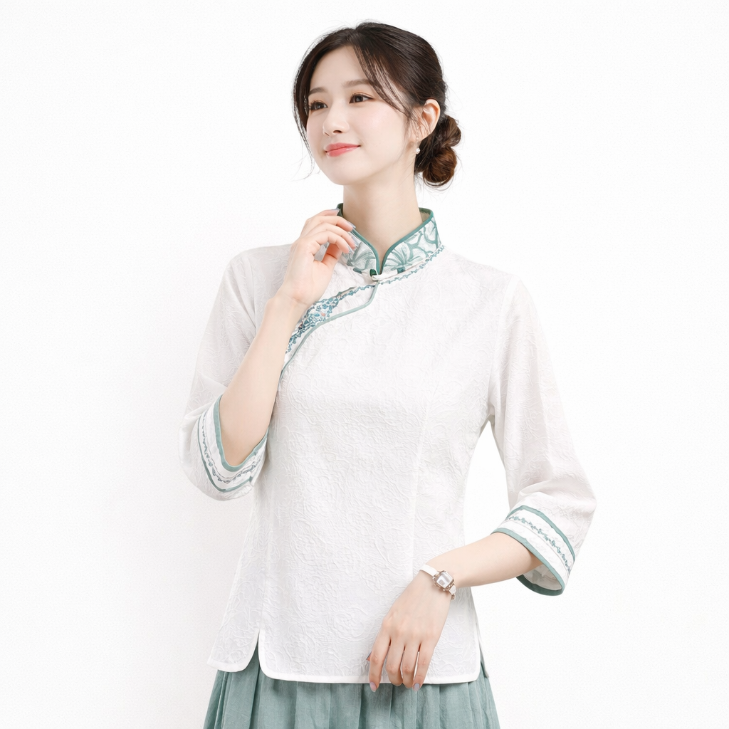 Women’s Cotton Linen Chinese Style Top（Runs small – size up 1–2 sizes）