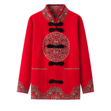 Load image into Gallery viewer, Women's long sleeve stand collar open front classic button down cardigan knitted warm floral sweater
