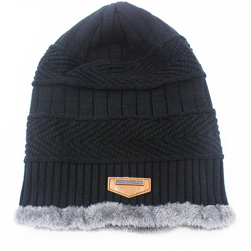 Winter Unisex chunky cable  Knit warm Beanie hats fleece lining caps