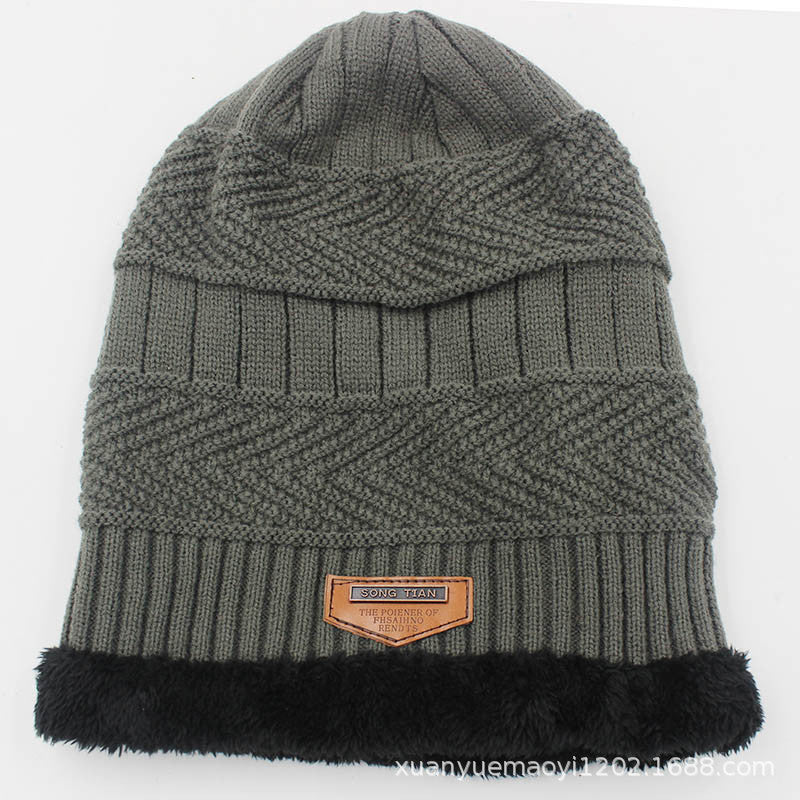 Winter Unisex chunky cable  Knit warm Beanie hats fleece lining caps