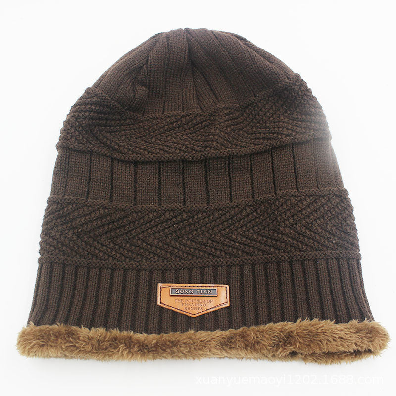 Winter Unisex chunky cable  Knit warm Beanie hats fleece lining caps