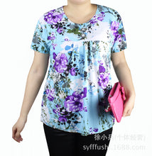 Load image into Gallery viewer, Women's Scoop neck Short Sleeve Loose Fit  floral print T-Shirt casual blouses
