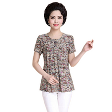 Load image into Gallery viewer, Casual Short Sleeve Tunic Tops Loose Fit Pleated Comfort Summer T-Shirt Cute Flare Blouse
