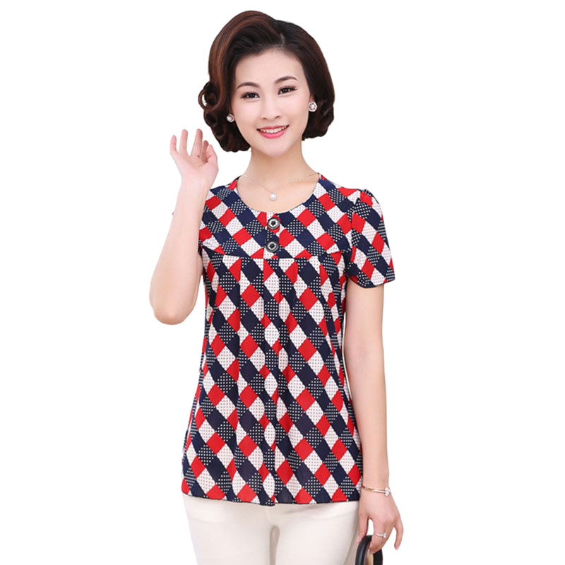 Casual Short Sleeve Tunic Tops Loose Fit Pleated Comfort Summer T-Shirt Cute Flare Blouse