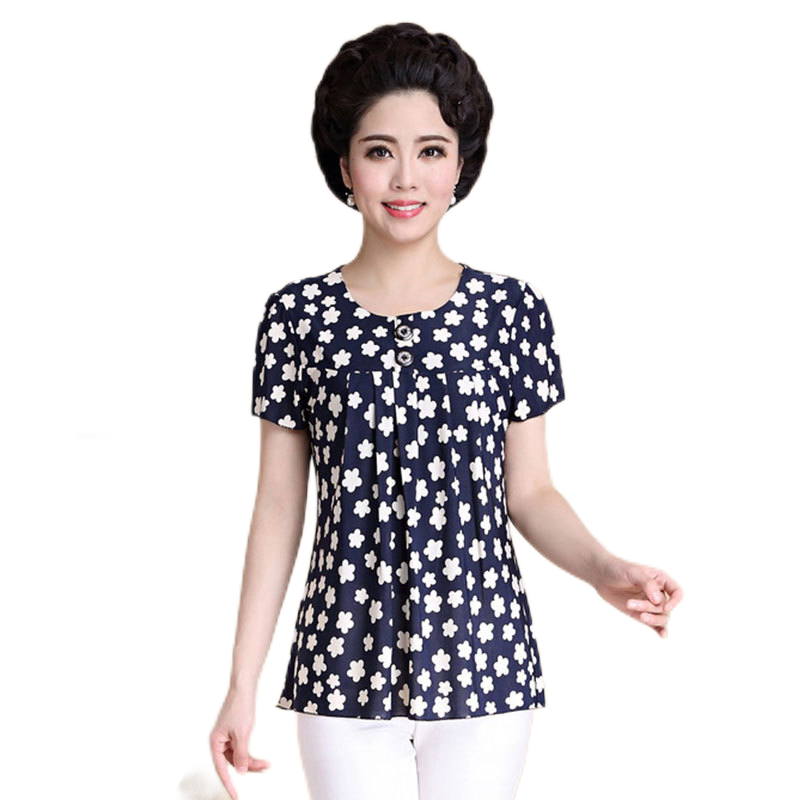 Casual Short Sleeve Tunic Tops Loose Fit Pleated Comfort Summer T-Shirt Cute Flare Blouse