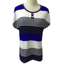 Load image into Gallery viewer, Women's Casual Crewneck batwing Sleeve stripe Loose Fit T-Shirt summer blouses
