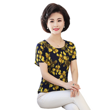 Load image into Gallery viewer, Women's Slim Fit  Short Sleeve Tunic Tops summer floral print Casual Blouse
