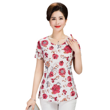 Load image into Gallery viewer, Women's Slim Fit  Short Sleeve Tunic Tops summer floral print Casual Blouse
