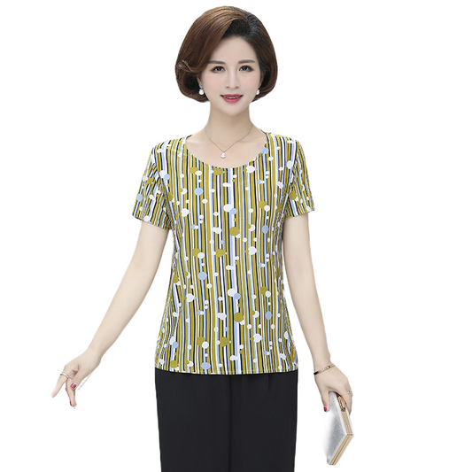 Women's summer scoop neck short sleeve
